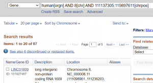 chromosome search results