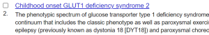 Childhood onset GLUT1 deficiency syndrome 2