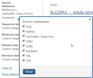 Protein source databases
