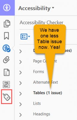 Tag Pane shows one less Table issue